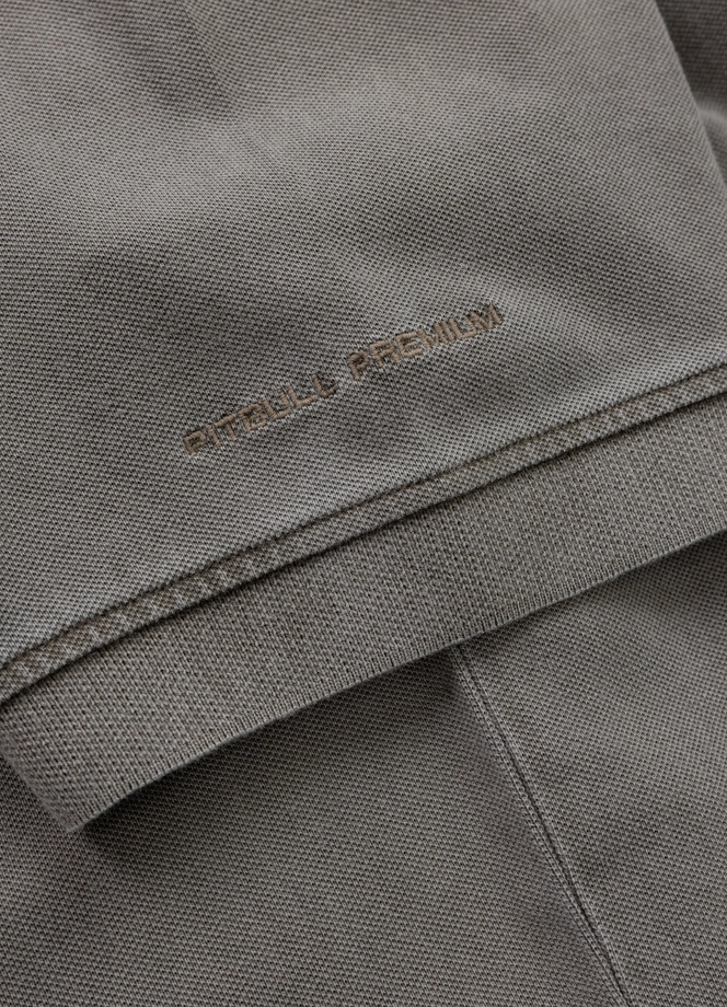 Koszulka męska Polo Pitbull Pique Small Logo Washed brązowa