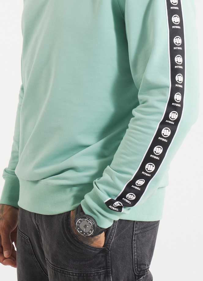 Bluza męska bez kaptura Pitbull Pit Bull Tape Nugget miętowa zielona