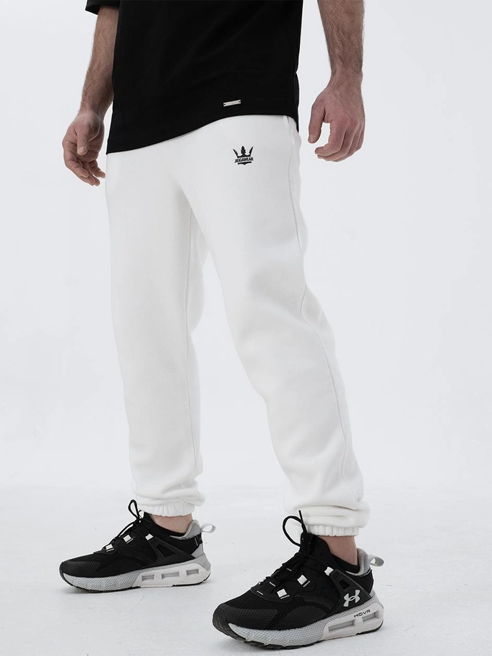 Spodnie dresowe męskie Jigga Wear Small Crown białe