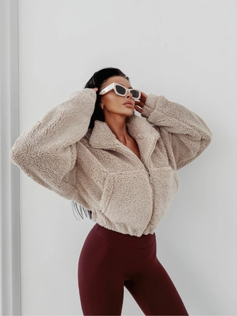 Bluza damska rozpinana Olavoga Tedi beżowa