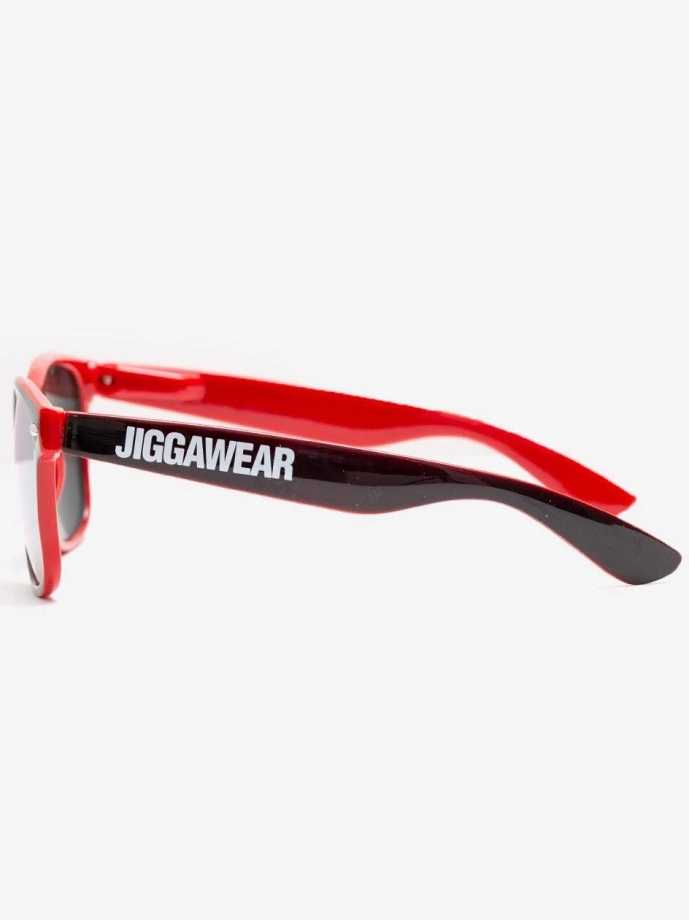 Okulary przeciwsłoneczne Jigga Wear Name Contrast Wayfarer czarno/czerwono/żółte