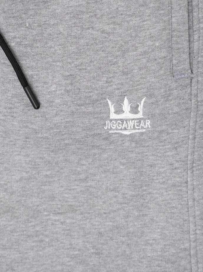 Spodnie dresowe męskie Baggy Jigga Wear Logo Drawcord ciemno szare
