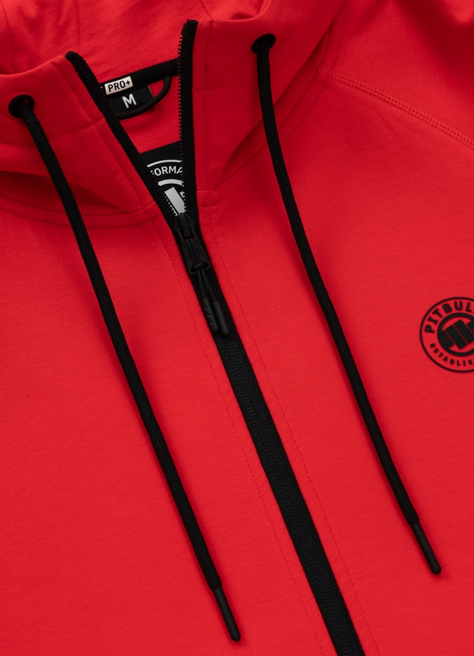 Bluza męska z kapturem Pitbull Pit Bull Dogwood ZIP czerwona