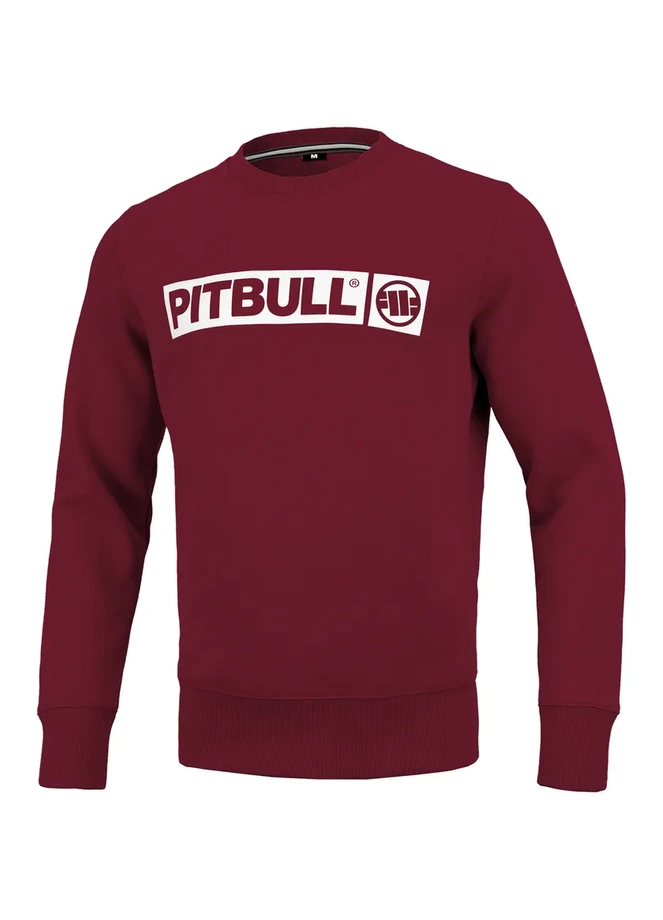 Bluza meska Pitbull Pit Bull Hilltop Terry 23 crewneck bordowa