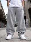 Spodnie dresowe męskie Baggy Jigga Wear Logo Drawcord ciemno szare