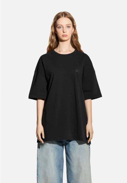 Koszulka męska t-shirt oversize Prosto Hex grafitowa czarna