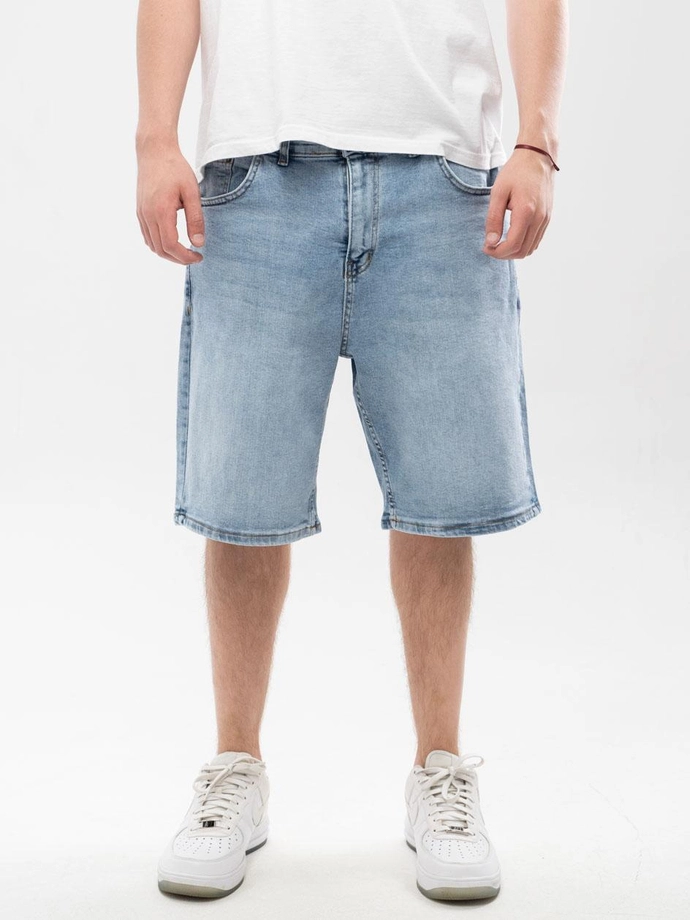 Spodenki szorty męskie jeans Jigga Wear Small Outline Crown jasne niebieskie