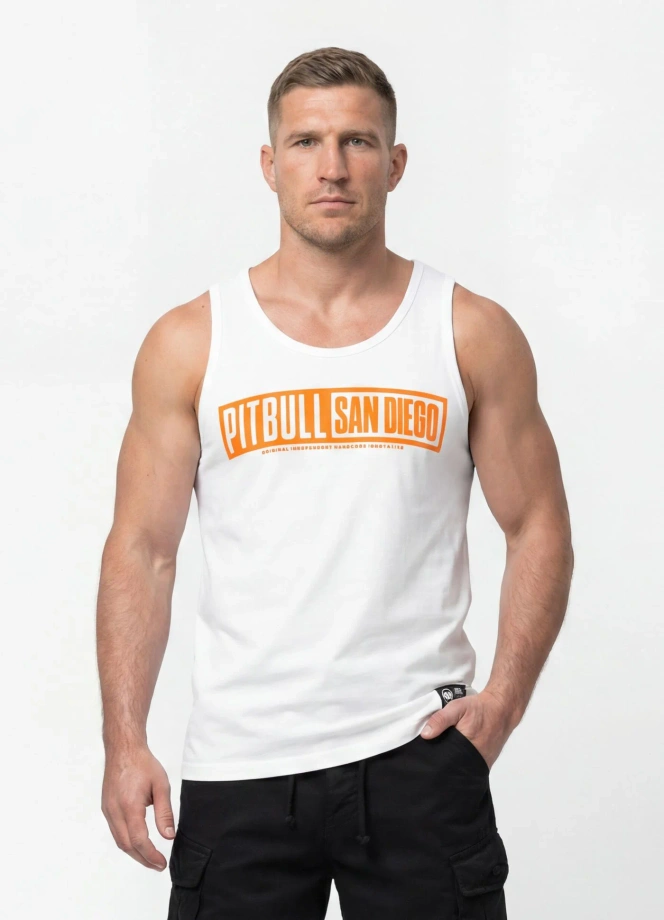 Koszulka męska tank top Pitbull Eighty Nine Dog biała