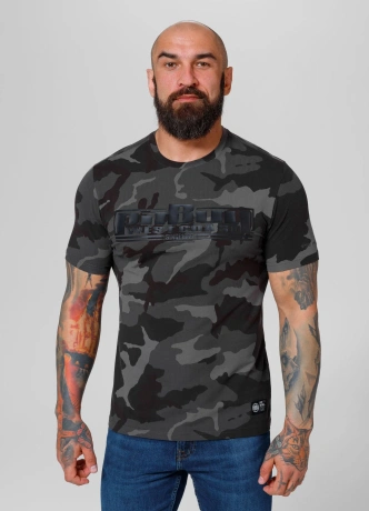 Koszulka męska T-Shirt Pit Bull Pitbull Classic Boxing Slim Fit czarna camo