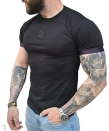 Koszulka męska t-shirt FURIA Haft Muscle Fit czarna