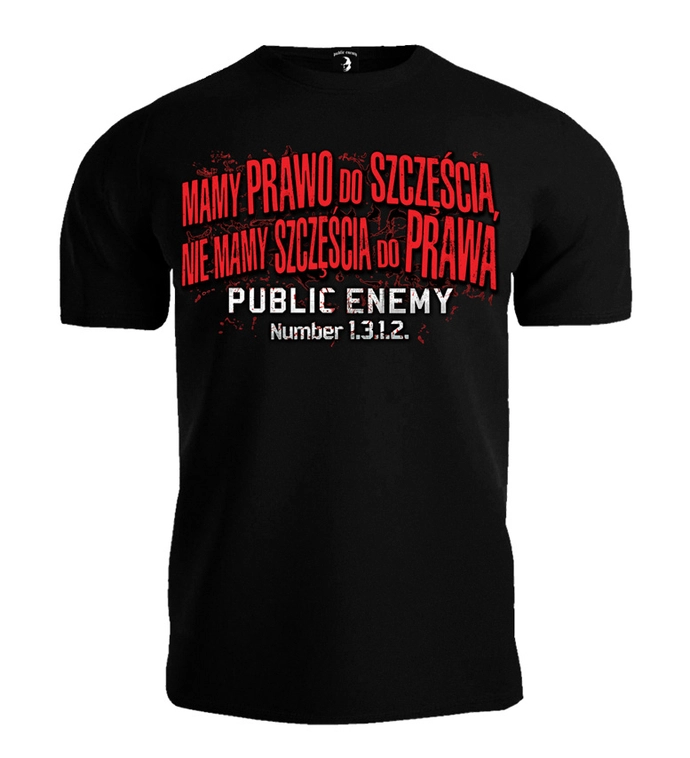 Koszulka męska T-shirt Public Enemy Mamy prawo do szczęścia czarny