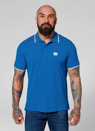 Koszulka męska Polo Pitbull Pique Stripes Regular niebieska