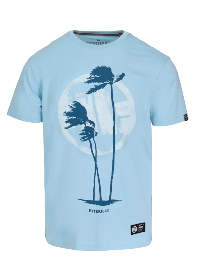 Koszulka męska T-Shirt Pit Bull Palms jasna niebieska