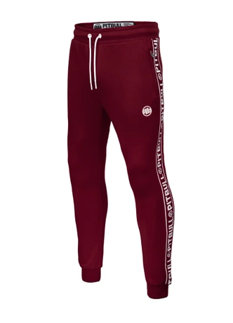 Spodnie dresowe męskie Pit Bull Tape Logo 24 Pit Bull Track Pants burgundowe bordowe