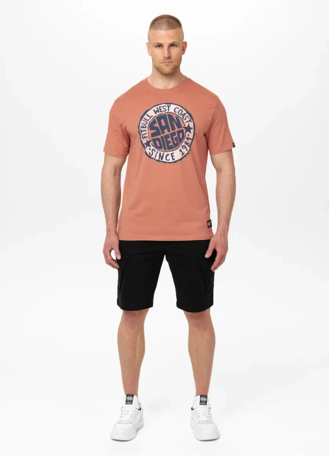 Koszulka męska T-Shirt Pit Bull Pitbull San Diego Sun łososiowa