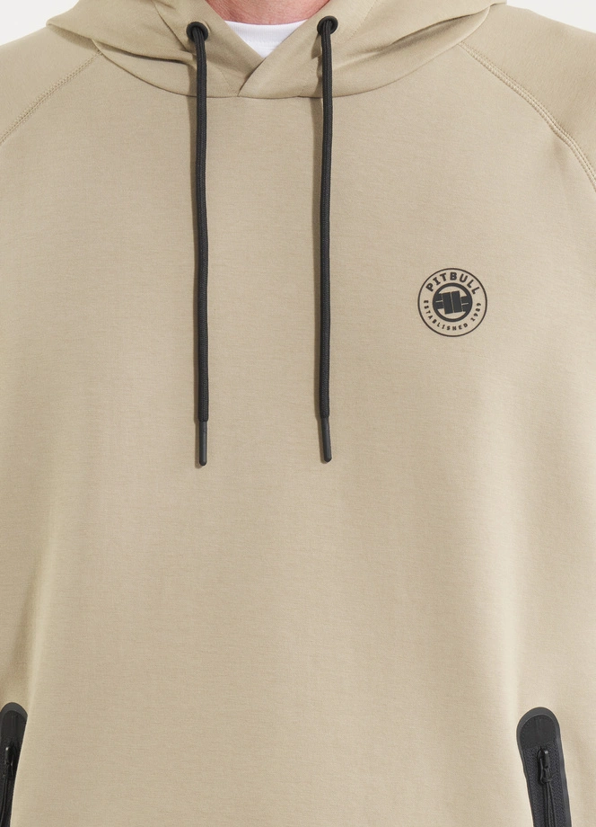 Bluza męska z kapturem Pitbull Pit Bull Dogwood beżowa