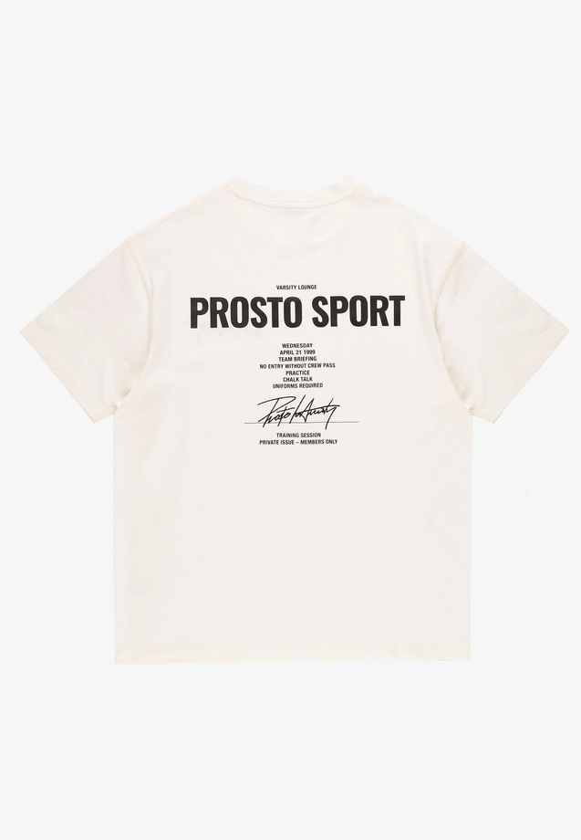 Koszulka męska t-shirt oversize Prosto Club kremowa