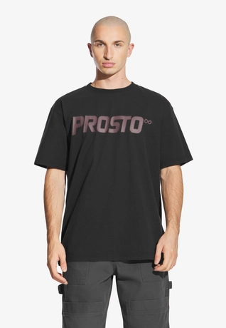Koszulka męska t-shirt oversize Prosto Big Log Washed czarna