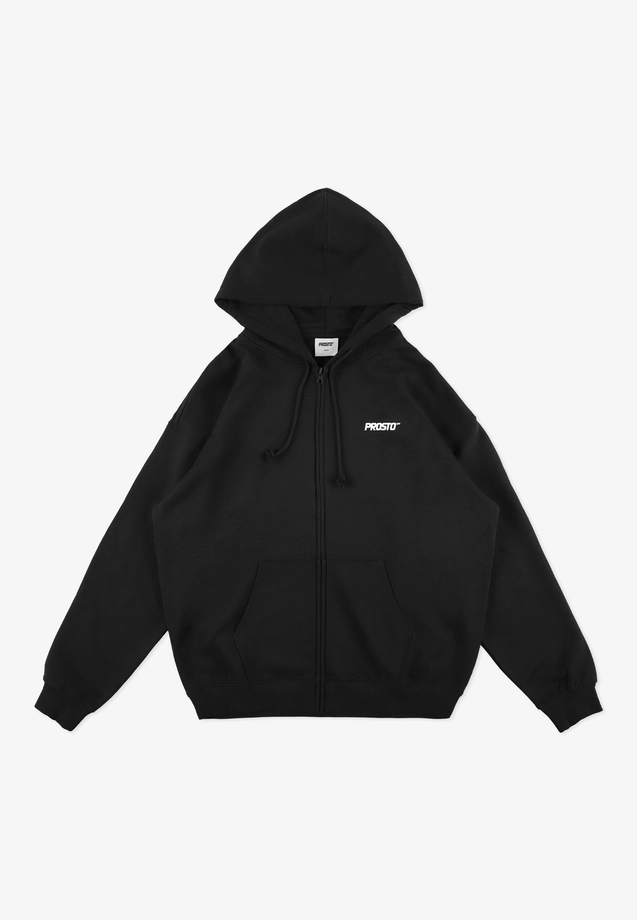 Bluza męska rozpinana z kapturem Prosto Logo czarna