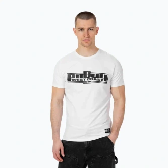 Koszulka męska T-Shirt Pit Bull Pitbull Classic Boxing Slim Fit biała