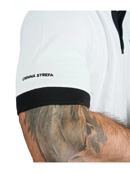 Koszulka męska T-shirt Polo Ciemna Strefa RPK CS Gotyk biała