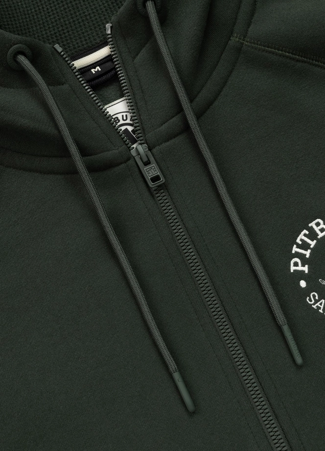 Bluza męska rozpinana z kapturem Pit Bull San Diego CA ciemno zielona