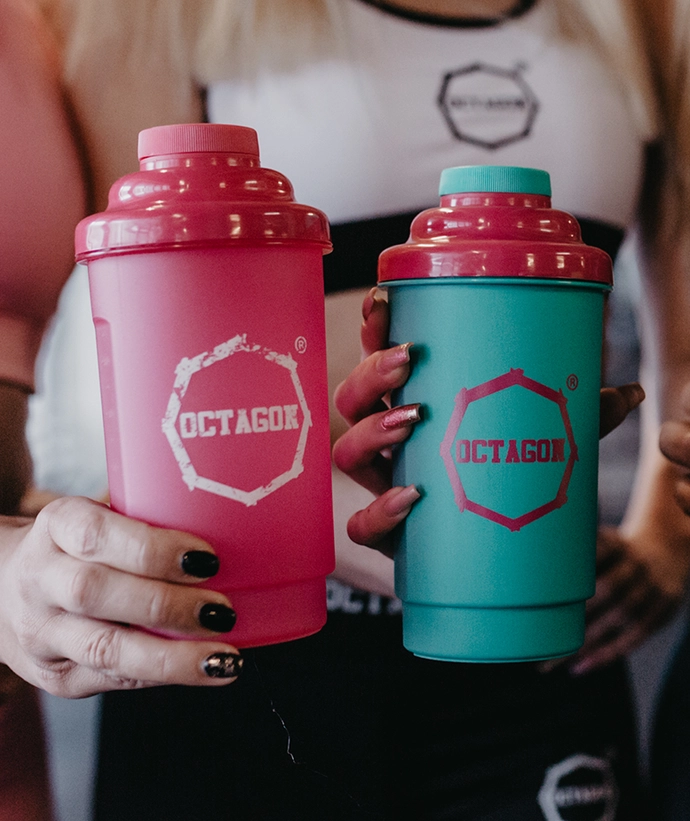 Shaker Octagon Logo purple/white