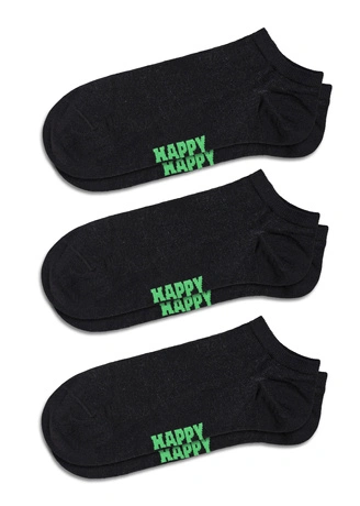 Skarpety Happy Socks 3-Pack Solid Low Socks czarne