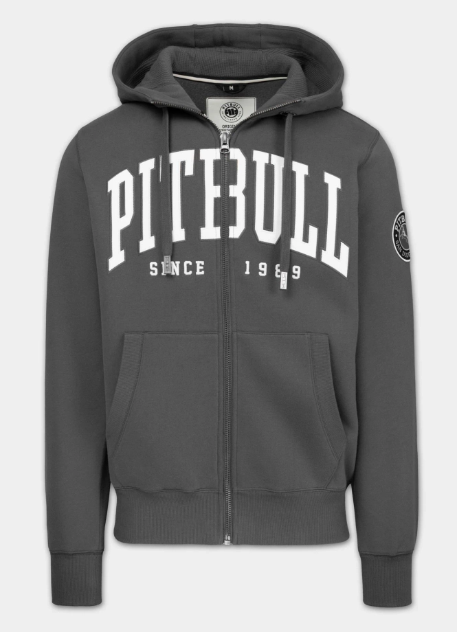 Bluza męska rozpinana z kapturem Pit Bull Norton grafitowa