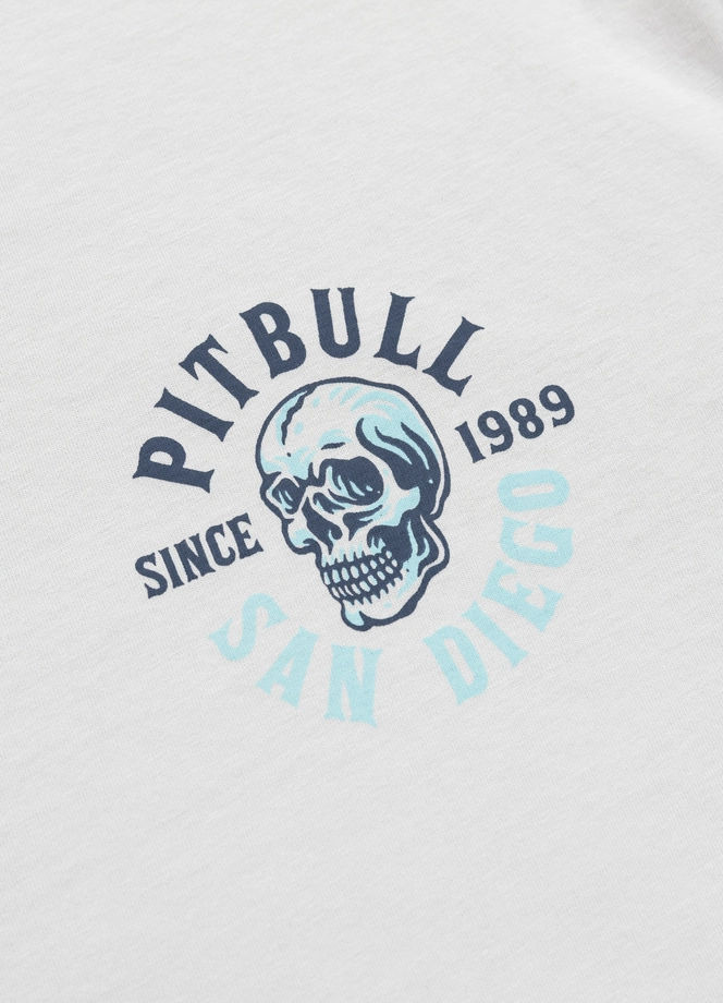 Koszulka męska T-Shirt Pit Bull Pitbull Skull Surf złamana biel