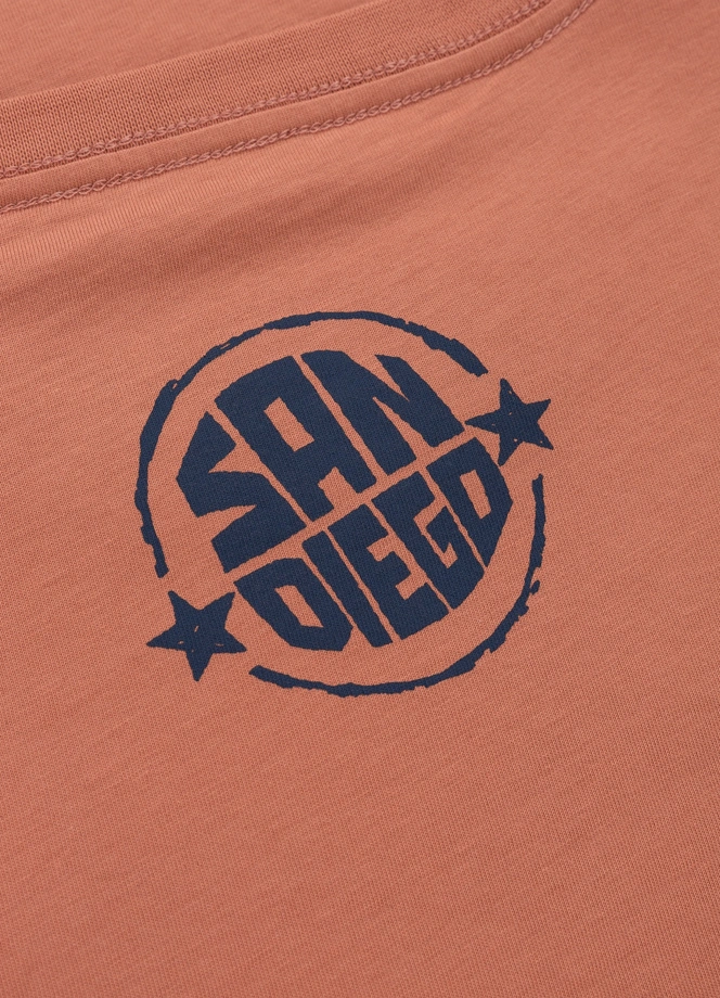 Koszulka męska T-Shirt Pit Bull Pitbull San Diego Sun łososiowa