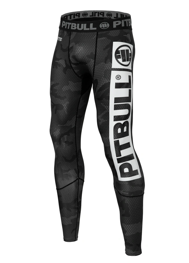 Leginsy techniczne Pit Bull Pitbull Leggins Net Camo Hilltop czarne camo
