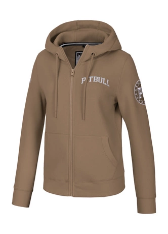 Bluza damska z kapturem Pitbull Pit Bull Tyrian ZIP hooded brązowa