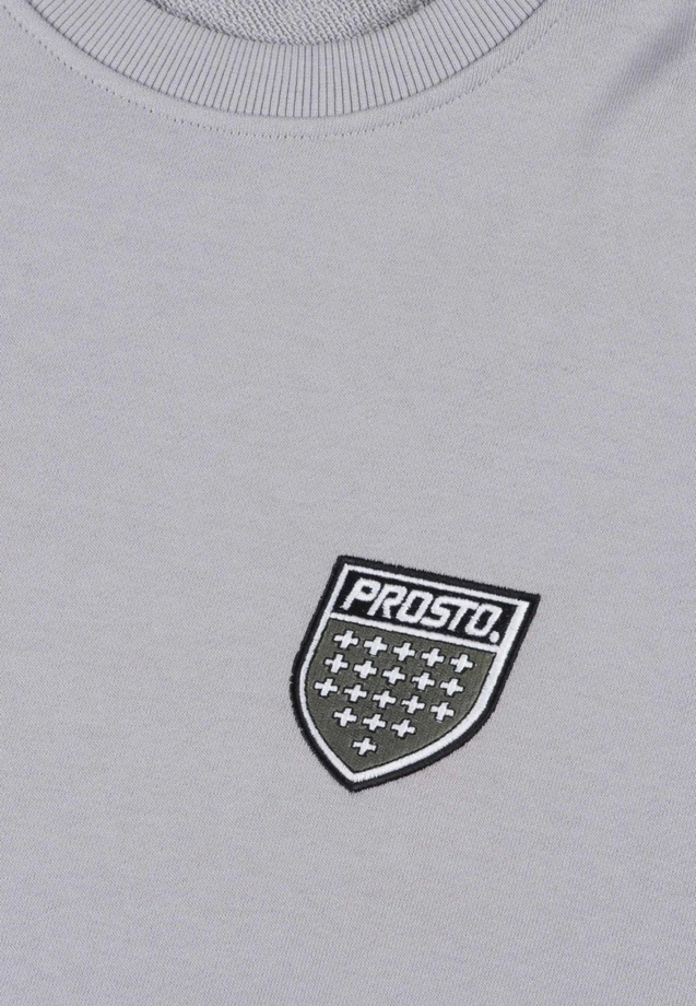 Bluza męska oversize Prosto Shield crewneck sprany szary
