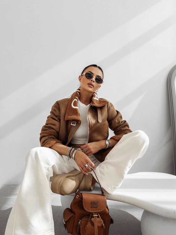 Kurtka zimowa damska Olavoga Lennox karmelowa