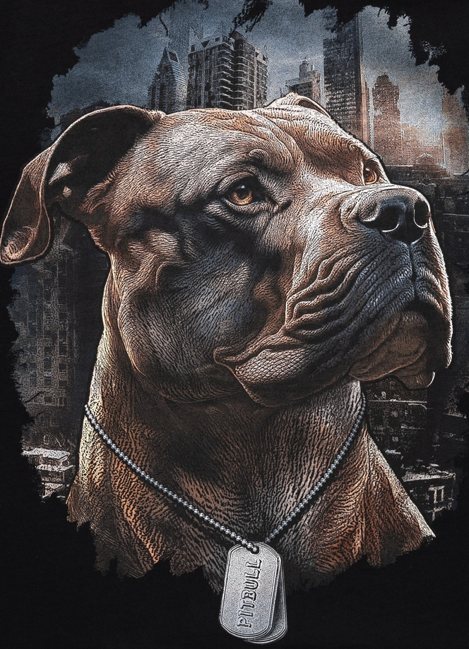 Koszulka męska T-Shirt Pit Bull Pitbull Hero czarna