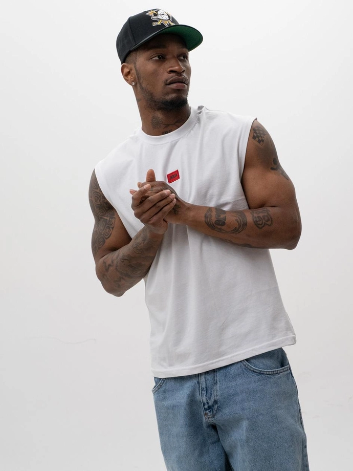 Koszulka męska tank top Jigga Wear Badge biała