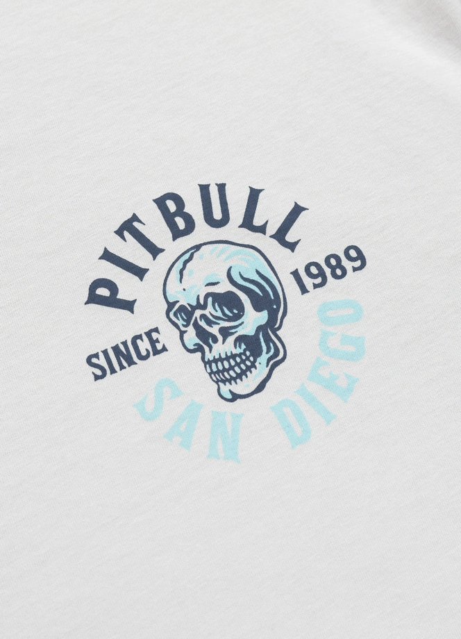Koszulka męska T-Shirt Pit Bull Pitbull Skull Surf złamana biel