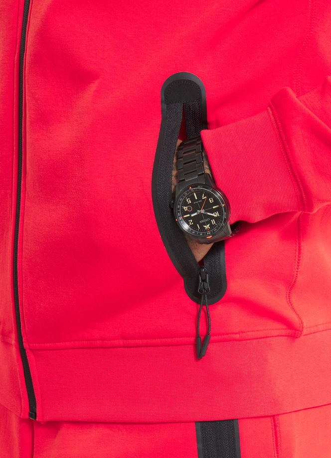 Bluza męska z kapturem Pitbull Pit Bull Dogwood ZIP czerwona