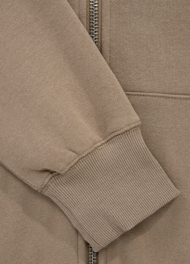 Bluza męska z kapturem Pitbull Pit Bull Small Logo 24 ZIP hooded beżowa