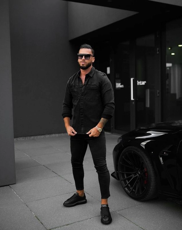 Koszula męska Olavoga Giacca czarna