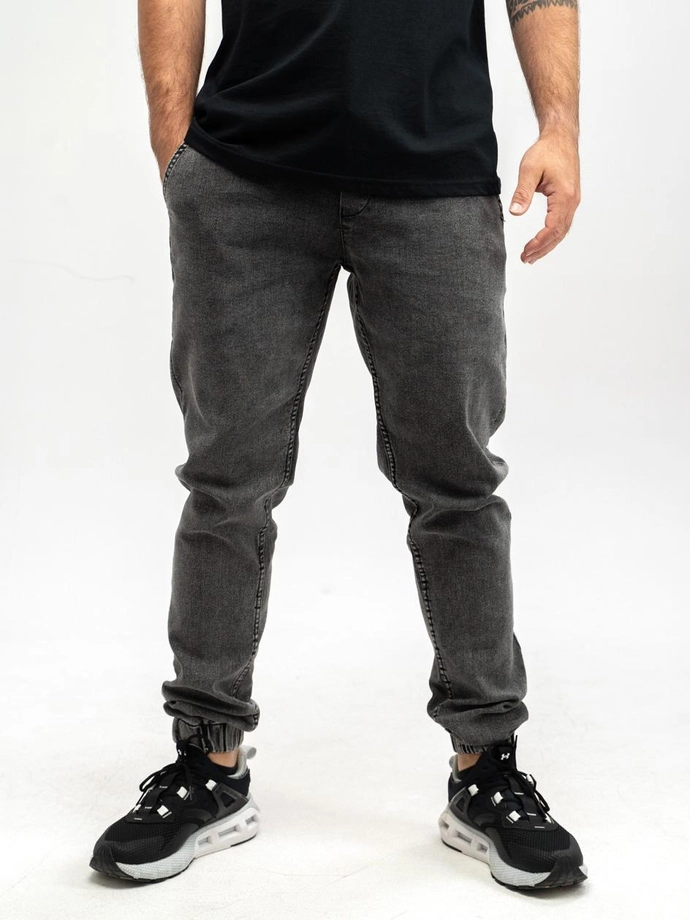 Spodnie męskie Jeans Jogger Jigga Wear Crown sprany czarny