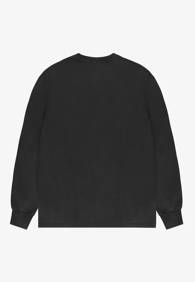 Koszulka longsleeve męski Prosto Ston grafitowa czarna