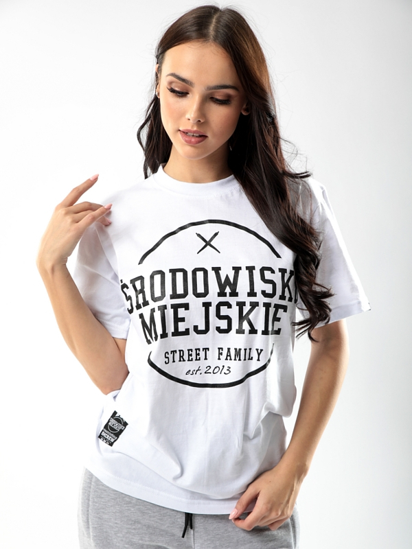 Koszulka męska t-shirt Środowisko Miejskie Theme biała/czarna
