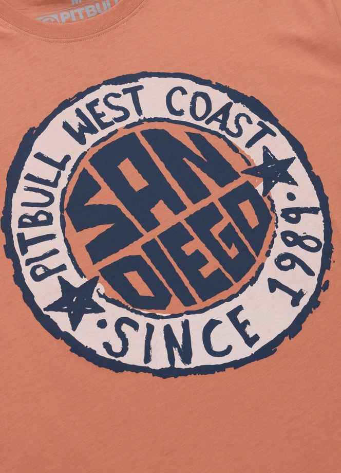 Koszulka męska T-Shirt Pit Bull Pitbull San Diego Sun łososiowa