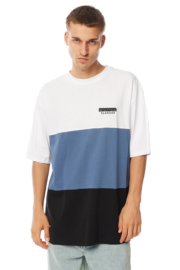 Koszulka męska t-shirt Mass Dnm Zone biało/niebiesko/czarna