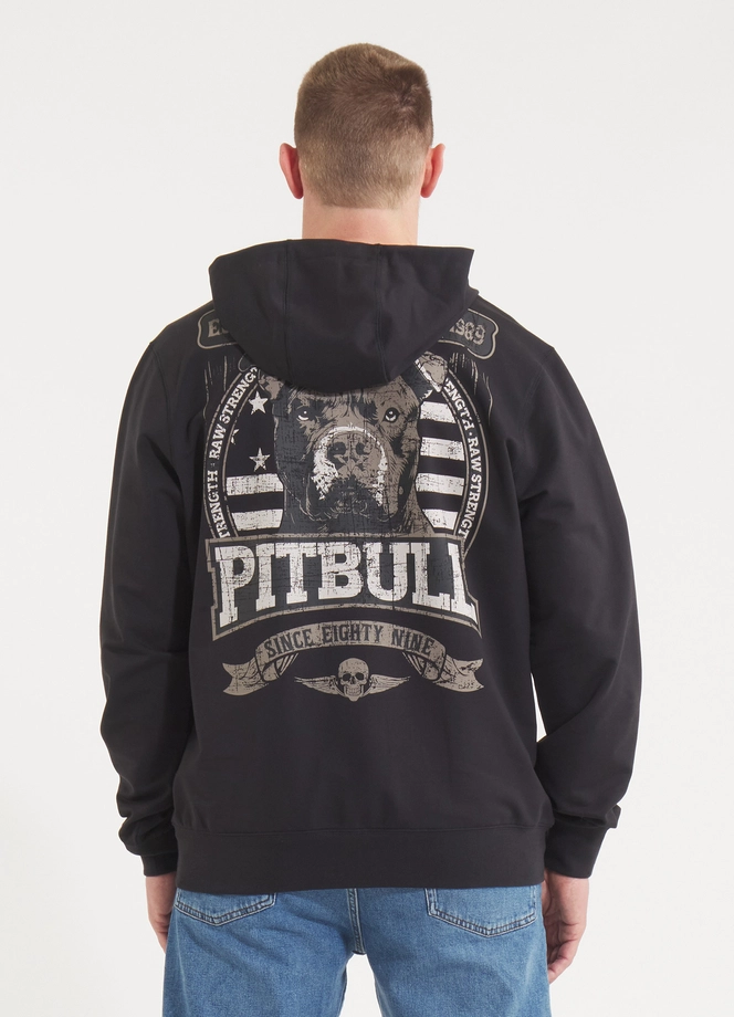 Bluza męska z kapturem Pitbull Pit Bull Troublemaker ZIP czarna