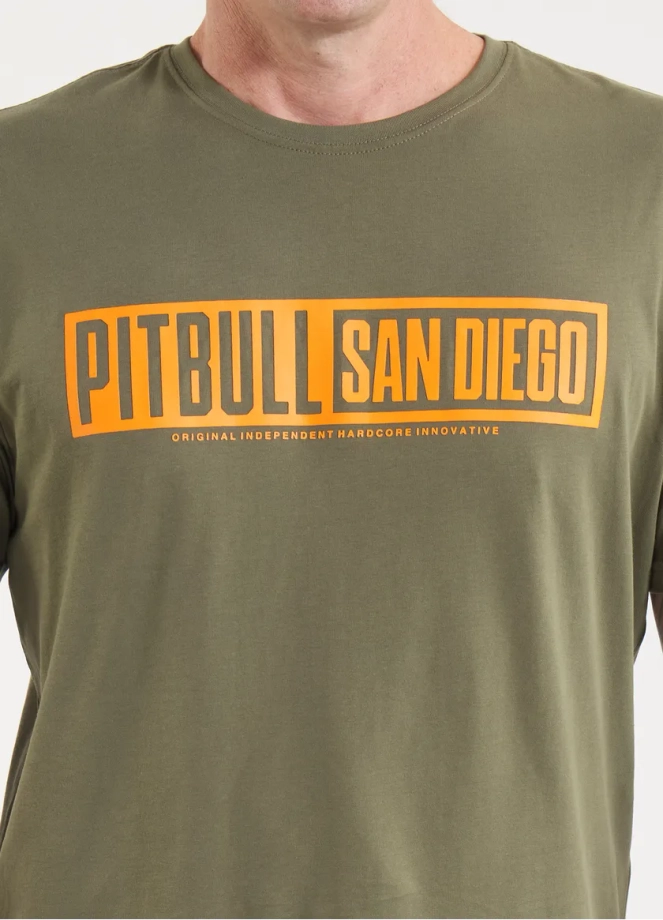 Koszulka męska T-Shirt Pit Bull Pitbull Eighty Nine Dog 25 oliwkowa zielona