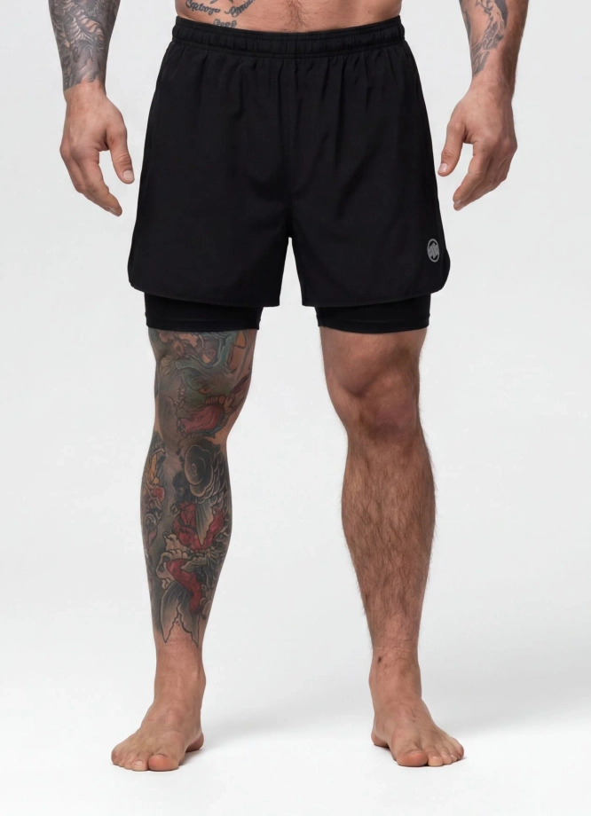 Spodenki sportowe 2w1 Pit Bull Sport czarne