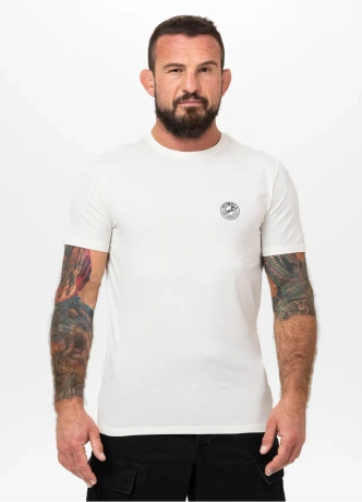 Koszulka męska T-Shirt Pit Bull Pitbull San Diego CA Small Logo Slim Fit biała